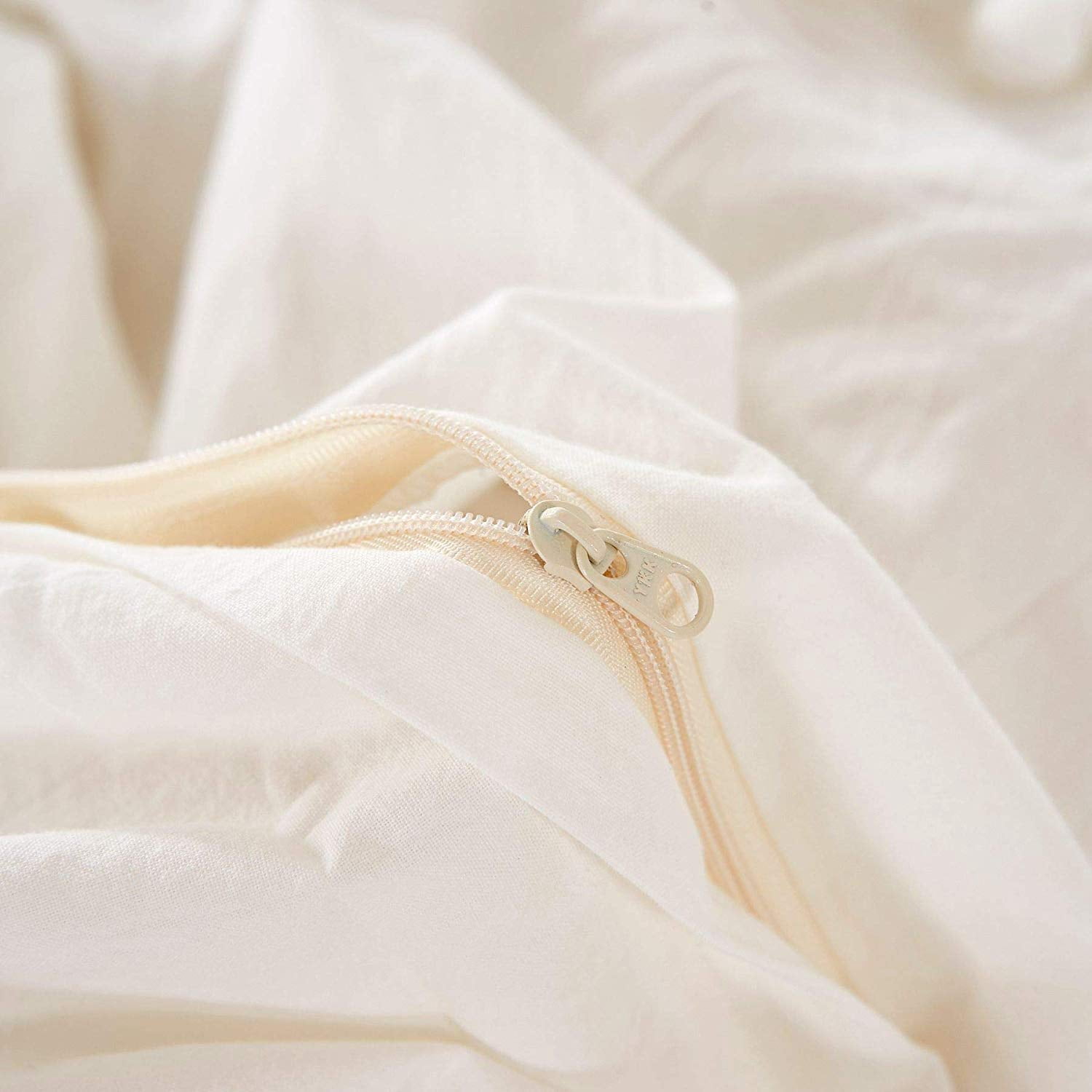 MarCielo Cotton Duvet Cover Set 3 Piece 100% Washed Cotton Duvet Cover 1 Duvet Cover + 2 Pillowcases Pompom (White, King(104x90)
