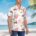 thumbnail image 3 of Rateoe a cow and a pig Pattern Men’s Hawaiian Shirt – Short Sleeve Button-Down Tropical Beach Shirt, Lightweight & Breathable Casual Aloha Shirt with Pocket,Large, 3 of 7
