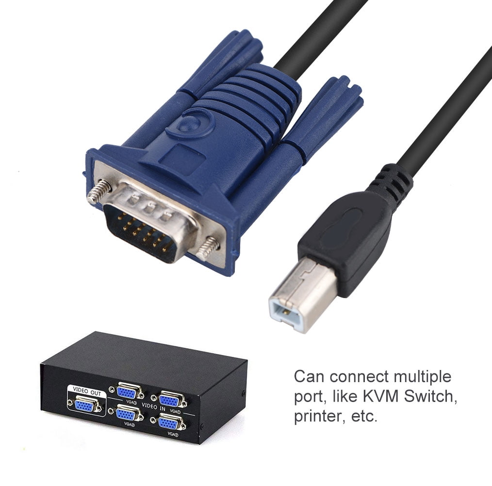 FAGINEY 1.4M USB 2.0 KVM Switch Cable Multifunctional Cable Convenient