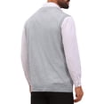 thumbnail image 3 of INSPIRE CHIC Men's Sweater Vest V Neck Solid Color Knit Sleeveless Top XL Light Gray, 3 of 5