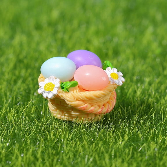 FESTFENDS Mini Fairy Garden Miniature Tools 13Pcs Easter Theme Resin Figurines for Bonsai Landscaping Ornaments