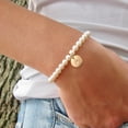 thumbnail image 4 of Pulsera Ursteel Pearl Initial ajustable de 15,2 cm para mujer, 4 of 7