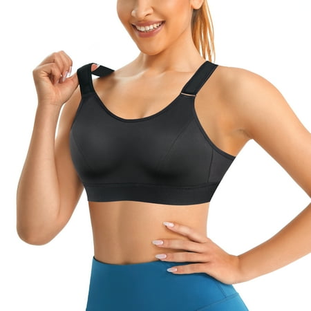 

KUMAYES Sports Bra for Women Bafully Padded Wirefree High Impact Crop Top with Adjustable Straps Yoga Bra Workout Gym