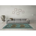 thumbnail image 3 of Ahgly Company Indoor Round Oriental Light Blue Traditional Area Rugs, 8' Round, 3 of 4