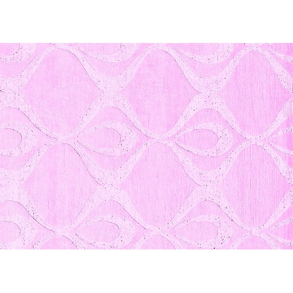 Ahgly Company Indoor Rectangle Solid Pink Modern Area Rugs, 8' x 12'