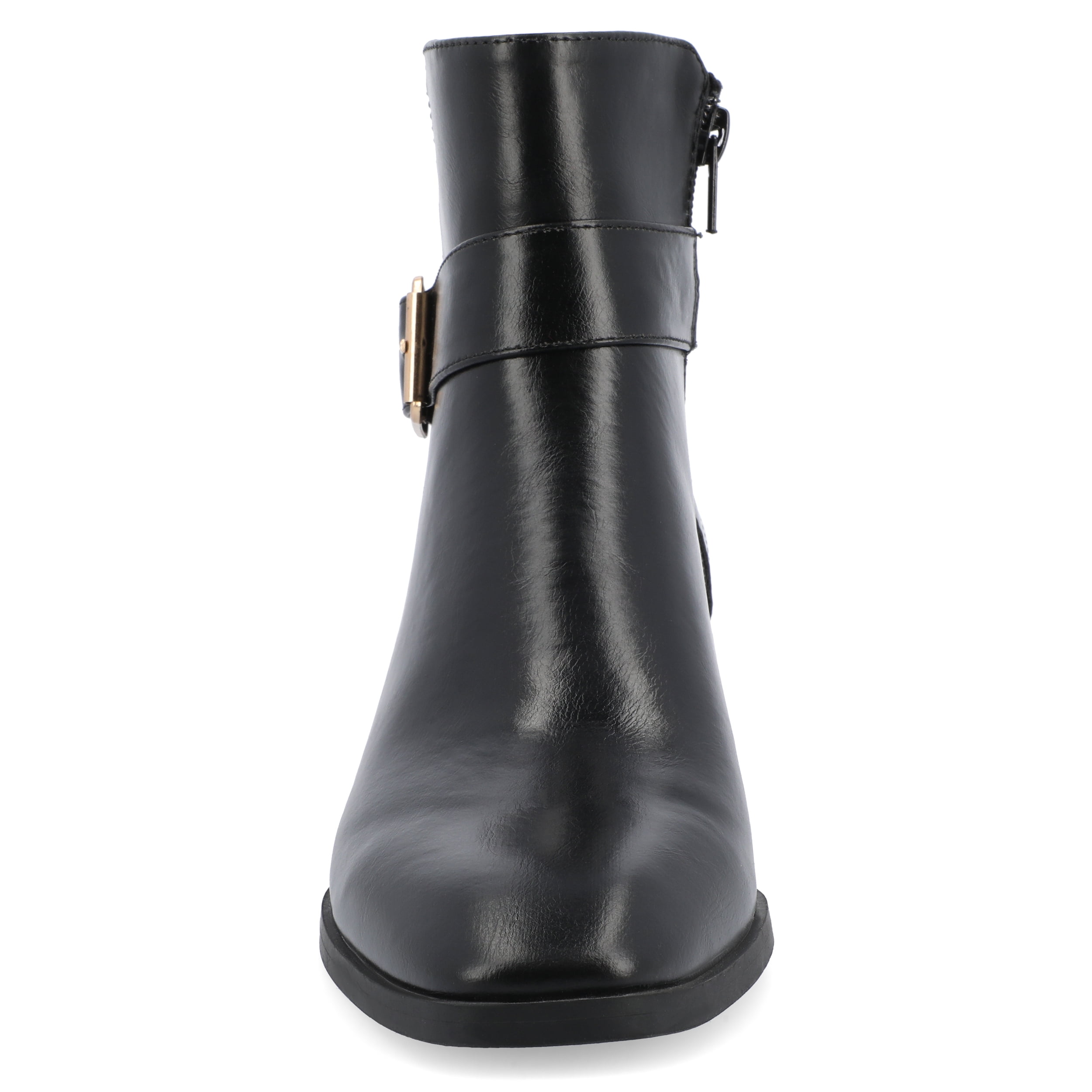 Journee Womens Elley Stacked Block Heel Square Toe Booties