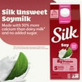 thumbnail image 2 of Silk Dairy Free, Gluten Free Unsweet Soy Milk, Plant Based Milk Half Gallon, 64 fl oz, 2 of 15