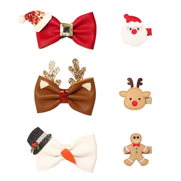 De Pinzas Para El Pelo De Navidad, Pasadores De Navidad Encantadores, Horquillas Para El Pelo, Regalos De Navidad Para Niños Y Niñas, Accesorios De Fiesta 6 Uds Serendint AP006082-00