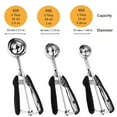 thumbnail image 2 of Cookie Scoop Set, 3Pcs Ice Cream Scoop, Cookie Scoops for Baking Set of 3, 18/8 Stainless Steel Cookie Scooper for Baking, Ice Cream Scooper with Trigger Release, Cookie Dough Scoop with Non-slip Grip, 2 of 7