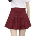 thumbnail image 2 of Fgnfyis Women's High Waist Mini Skirt Fashion Pleated Design Casual Slim Fit Tennis Skirt for Sporty Style Red XS, 2 of 4