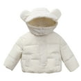 thumbnail image 3 of NAISIBABY Boys Girls Puffer Jacket(5-13T), High-Neck Hooded Buttons Zipper Thickened Warm Winter Fashion 2025 Padded Coat White 8T, 3 of 5