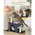 thumbnail image 2 of 3-in-1 Pet Stairs for Cats, Dog Steps for Small Doggie, 6.29''Depth Cat Stairs, Indoor Cat Ladders for High Bed for Pet's Joints, Soft Plush, 1 Cat Condo Cave, 2 of 14