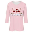 thumbnail image 3 of Women's Christmas Graphic Shirts Crewneck 3/4 Length Sleeve Casual Pullover Tee Tops Loose Soft Fit T Shirt, 3 of 3