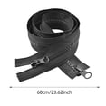 thumbnail image 3 of 23 inch Separating Zippers for Sewing Coat Parka Jacket Craft Bag Black Plastic Zipper Replacement Heavy Duty Bulk (30" 1pc), 3 of 6