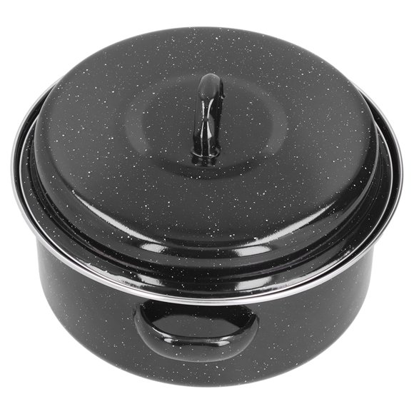 Oval Roaster, Non Stick Roasting Pan Enamel Black   for Home for Kitchen