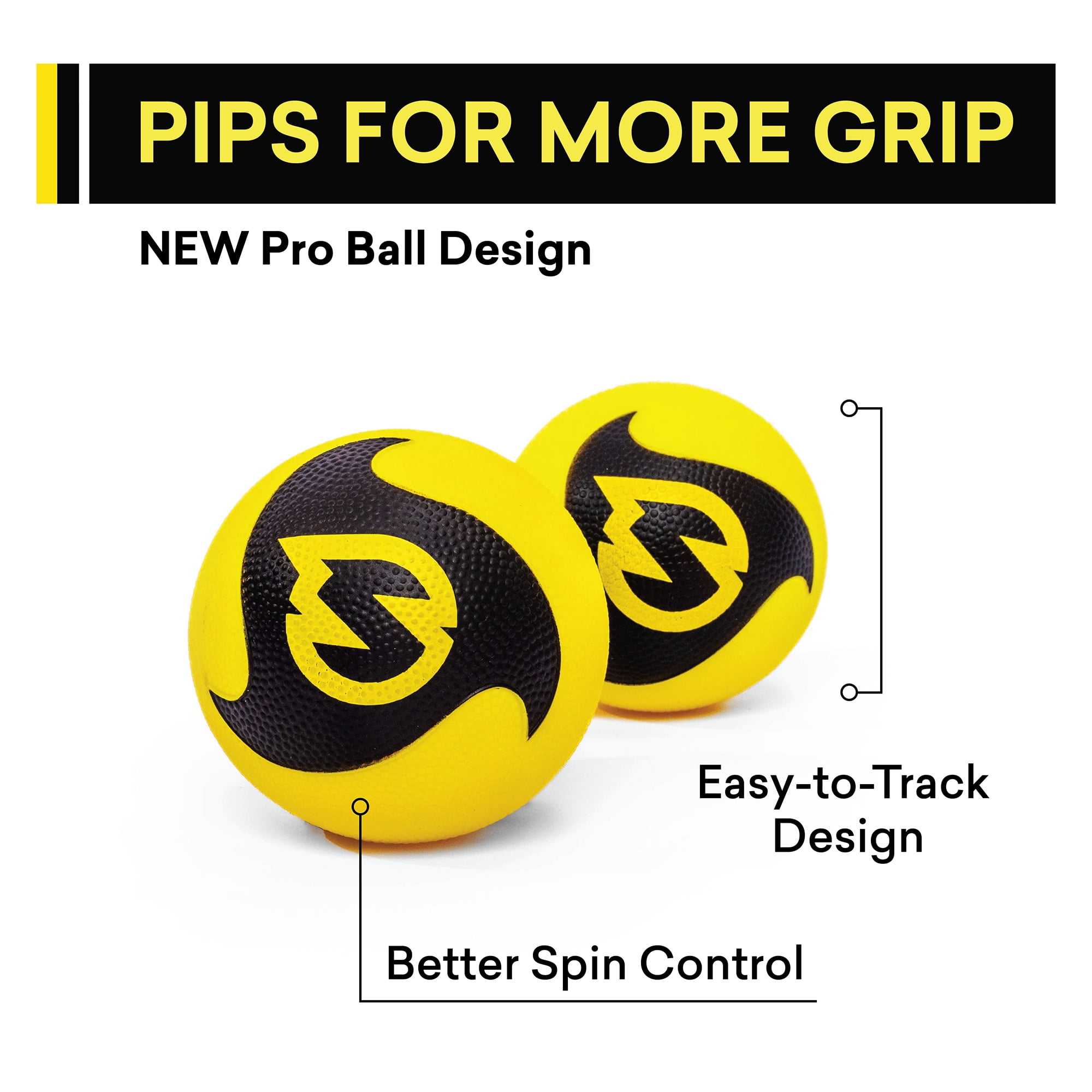 Spikeball: Pro Balls - 2 Pack - 3.5" Yellow, Roundet Yard Game Accessory, Replacement-Extra Set, Better Grip-Spin & Control, Sports-Outdoor-Beach Play