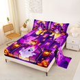 thumbnail image 2 of Manfei Cartoon Halloween Bed Sheets,Magic Witch Pattern Full Size Sheets,4 Pieces,1 Flat Sheet,1 Fitted Sheet and 2 Pillowcases, 2 of 6