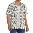 thumbnail image 2 of Pofeuu Winter Woodland Friends Print Mens Casual Short Sleeve Shirts Beach Summer Spread Collar Pocket Tops Men's Casual Short-sleeved Shirt-XX-Large, 2 of 5