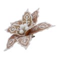 thumbnail image 2 of Clip Holiday Time 17 cm  Flor de Nochebuena Dorado con Blanco, 2 of 4