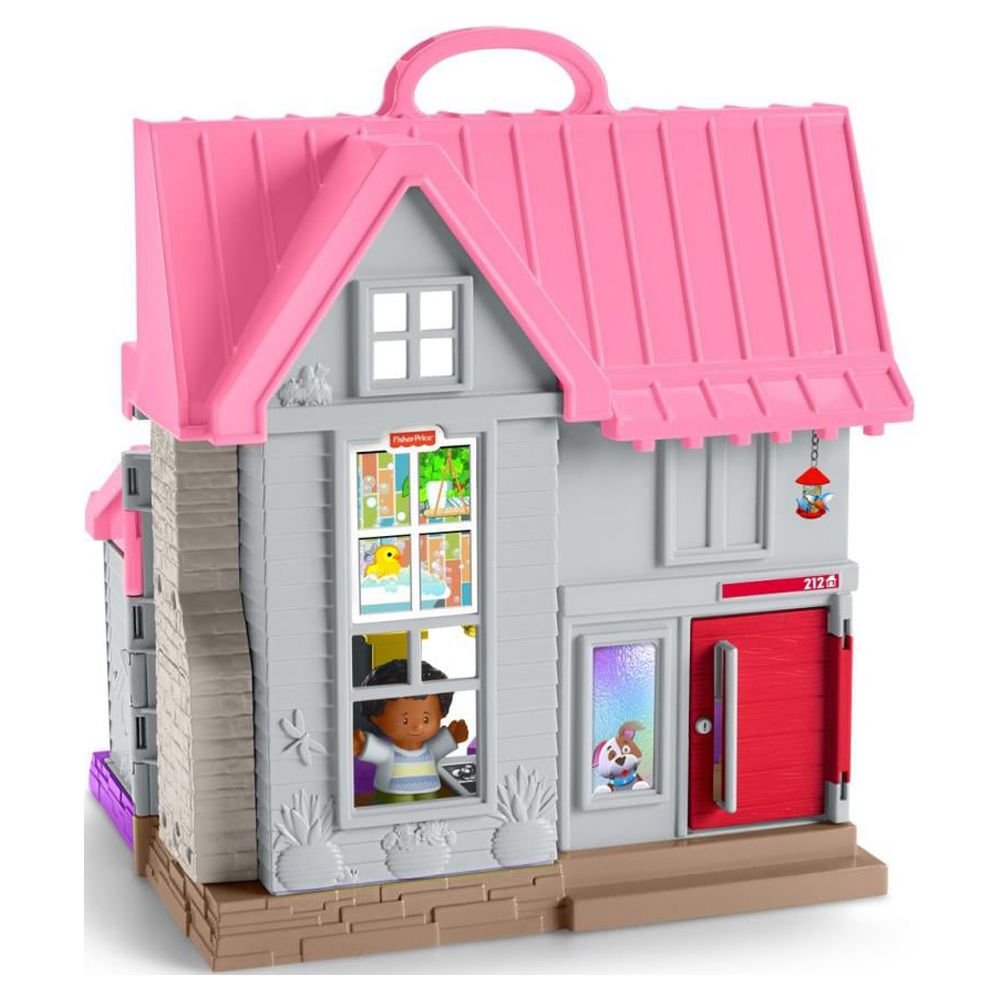 Fisher-Price Little People Big Helpers Interactive Home Playset with Tessa and Chris, Pink - image 4 of 9