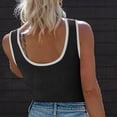 thumbnail image 5 of XFLWAM Women's Summer Tank Top Ribbed Knit Scoop Neck Sleeveless Color Block Slim Fitted Tops Basic Casual Tee Shirts, 5 of 9
