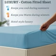 thumbnail image 5 of Amay 100% Organic Cotton RV King Fitted Sheet - 500 Thread Count (72"x80") - Ultra Soft, Cooling & Breathable Bed Sheet - Durable Long-Lasting Fabric - (Light Blue, 1 Piece), 5 of 7
