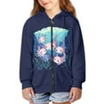 thumbnail image 3 of Chririnla Underwater Cartoon Axolotl Pattern Youth Zip Up Sweatshirt Long Sleeve with Pockets Lightweight Athletic Sportswear for School Gym Size 13-14, 3 of 7
