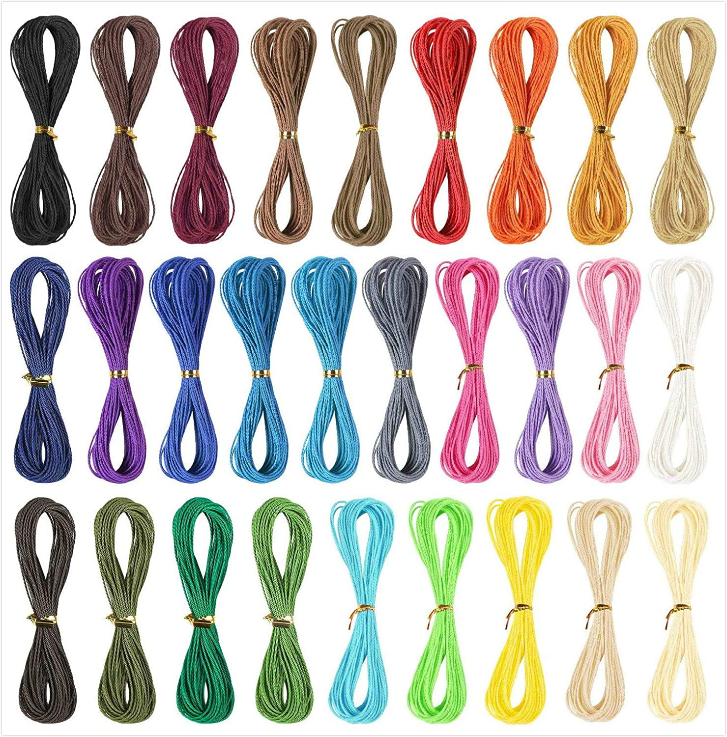 WillingTee 40 Colors 1mm Waxed Polyester Cord 437 Yard 1mm Waxed Bracelet Cord  Wax String Cord