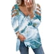 thumbnail image 4 of Camiseta suelta estampada a la moda para mujer Blusa de manga larga con cuello en V Tops casuales Pompotops  FGAJ14818, 4 of 6