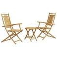 thumbnail image 1 of Set Bistro VidaXL de muebles de patio de bambú plegables, 3 piezas, 1 of 8