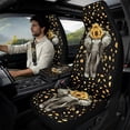 thumbnail image 2 of Xoenoiee Elephant Sunflower Print 5 Pieces Car Accessories Leather Auto Seat Covers Full Set with Seatbelt Pads and Car Center Console Cushion Pad for Most Vehicle, SUV, Truck, 2 of 7