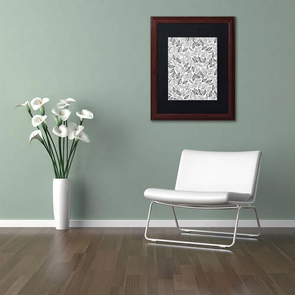 Trademark Fine Art "October Leaves" Canvas Art by Elizabeth Caldwell, Black Matte, Wood Frame