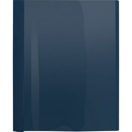 Business Source Letter Report Cover - 1/2" Folder Capacity - 8 1/2" x 11" - 100 Sheet Capacity - 3 x Prong Fastener(s) - Clear, Dark Blue - 25 / Box | Bundle of 5