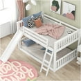 thumbnail image 3 of JERFIT White Full over Full Bunk Bed with Reversible Slide & Ladder, Space-Saving Pine Wood Bunk Bed Frame for Modern Living, 3 of 8