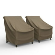 Budge Industries XSmall 27" x 30" x 31" Black and Tan StormBlock Hillside Square Patio Chair Covers (2 Pack)