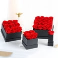 thumbnail image 3 of Ramo de rosas inmortales Advancent Rosa preservada Autoensamblaje color de Larga duración Flores artificiales negro rojo 4 cabezas, 3 of 6