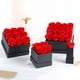 thumbnail image 3 of Ramo de rosas eternas Injueey Multicolor 4 cabezas regalo de cumpleaños Acción de Gracias Flores artificiales negro rojo, 3 of 6