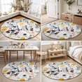 thumbnail image 4 of Round Area Rugs 4Ft, Wildflowers Blossom Non-Slip Washable Circle Rugs Carpet, Spring Farmhouse Botanical Floral Indoor Outdoor Rug Floor Mats Throw Runner for Bedroom Living Room Bathroom, 4 of 8