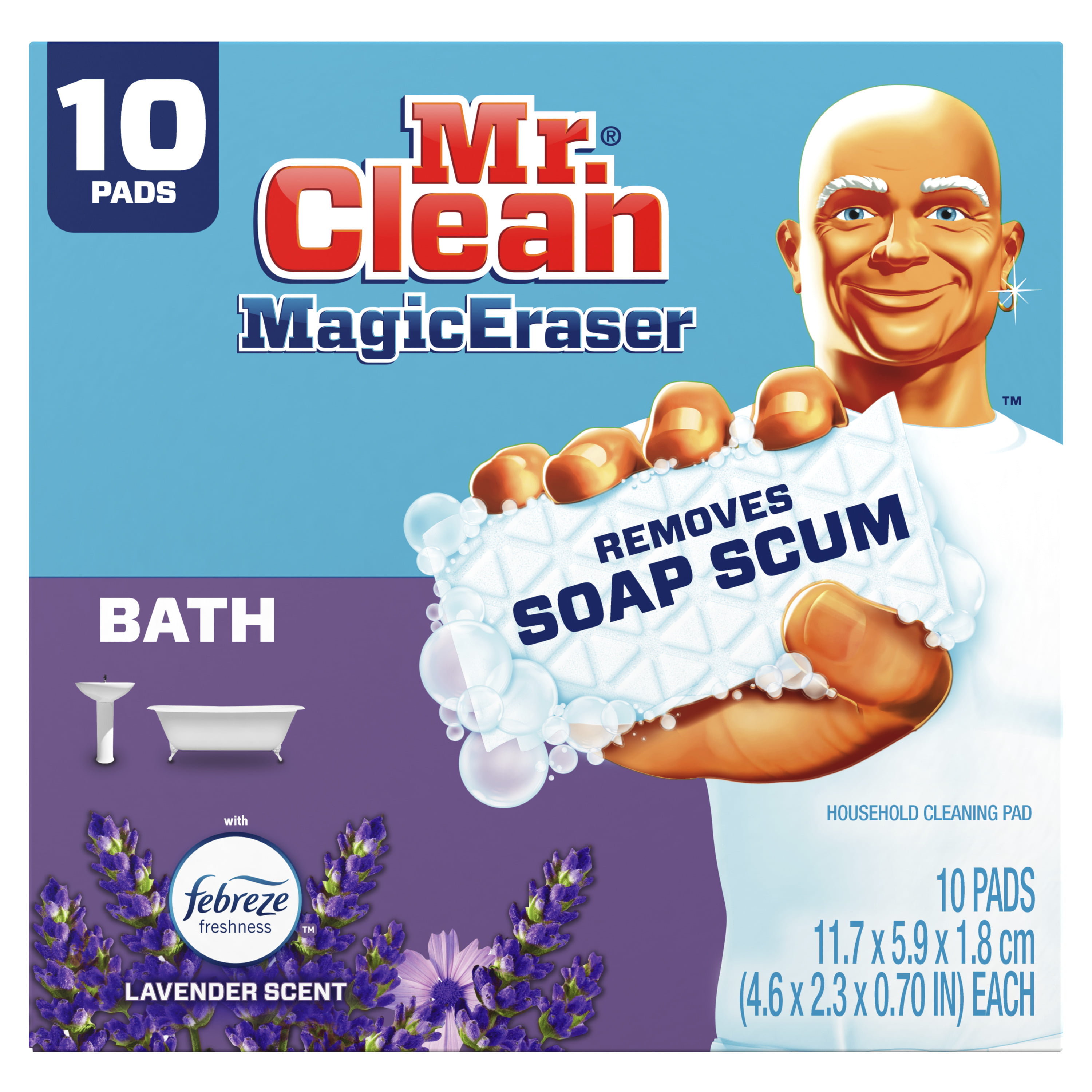 Cục lau sạch phòng tắm Mr. Clean Magic Eraser Bath with Febreze Lavender Scent là sản phẩm giúp bạn làm sạch những vết bẩn khó nhằn trên bề mặt phòng tắm một cách nhanh chóng và an toàn. Với hương thơm làm từ tinh dầu oải hương, sản phẩm này sẽ mang lại cho bạn cảm giác thư giãn sau những giờ làm việc mệt mỏi. Hãy xem ngay hình ảnh liên quan đến từ khóa này để cảm nhận sản phẩm này.