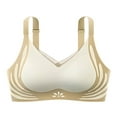 thumbnail image 2 of BiZtdJrK Anti Sagging Bra for Older Women Fashion Color Block Push up Sports Bras Wireless Gather Bralette Underwear, Beige, XL, 2 of 4