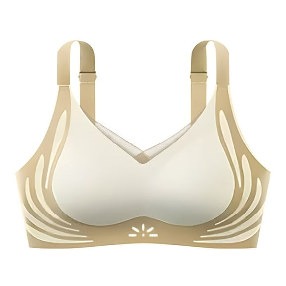 Sakmal Beige Women Bras Bralette Plus Size Full Coverage Soft Cup Bras for Ladie L
