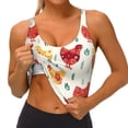 thumbnail image 3 of Fotbe Flower Chicken Sujetador Deportivo Largo sin Aros para Mujer con Almohadillas y Soporte Medio, Transpirable y Absorbente, Camiseta Tipo Chaleco o Tank Top-Small, 3 of 8
