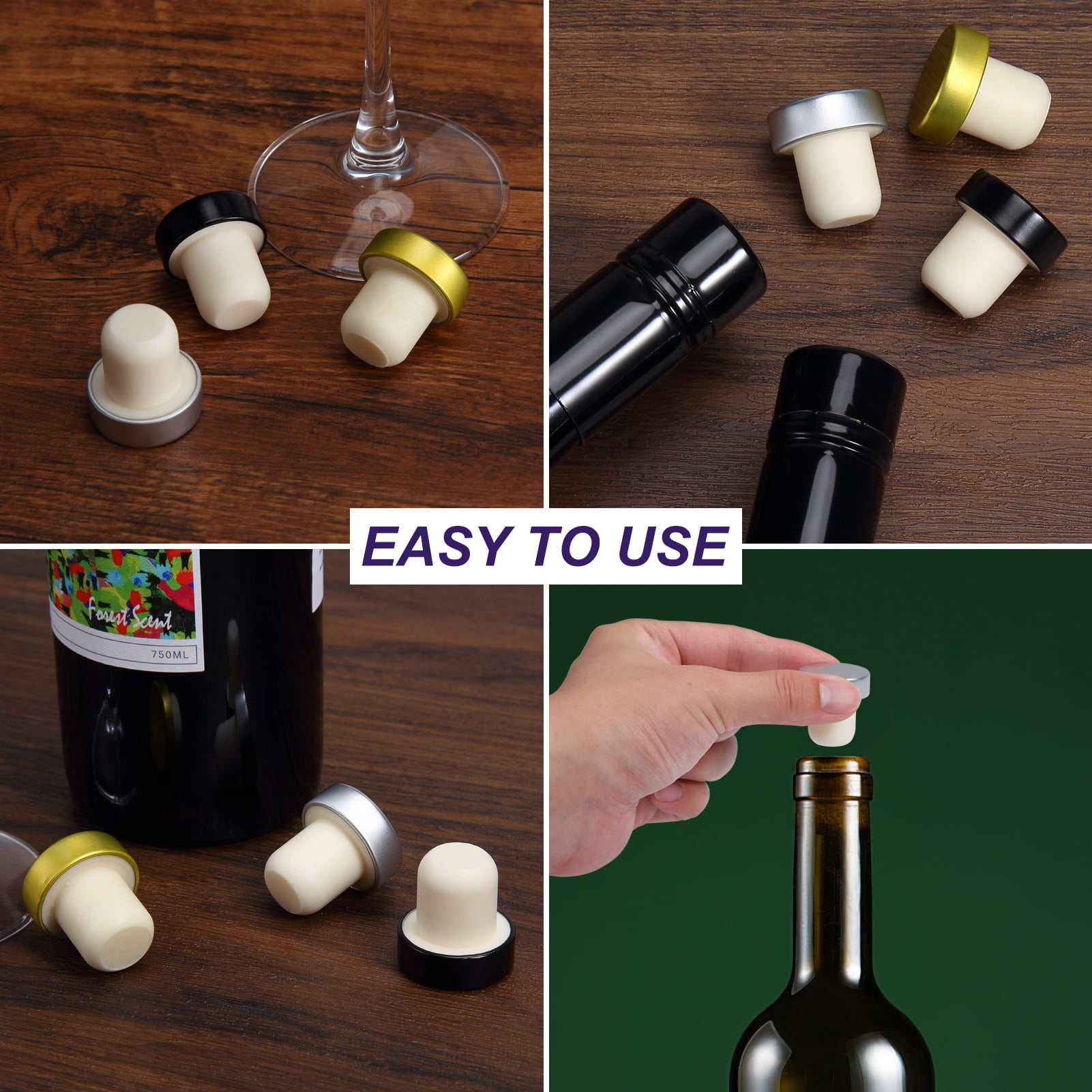 DSstyles T-Stop Cork,Wine Stopper, Reusable Wine Cork Sealer Caps