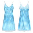 thumbnail image 1 of Conjunto de pijama de 2 piezas para hombre y adulto, lencería con cuello de muñeca, manga corta abullonada, con volantes, ropa interior, bragas, vestido cruzado, 1 of 4
