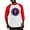 Red/White, variant on CafePress - Armenian Heart Mandala Baseball Jersey - Cotton Baseball Jersey, 3/4 Raglan Sleeve Shirt