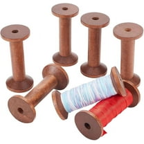 Wooden Spools 6pcs Empty Wood Thread Spools Sewing Bobbins Spools Craft for Jewelry Chain Wrapping Arts Crafts Thread Wire Weaving Ribbon Embroidery Thread Cord Roll 2.9x1.3 Inch DIY