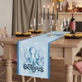 thumbnail image 2 of Table Runners 108 Inches Long Dress Scarves, Navy Blue Octopus Farmhouse Coffee/Dining/Kitchen Table Runner for Living Room, Coastal Bubbles Ocean Waves 13x108 Inch, 2 of 9