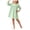 Green-SxH2R, variant on OJSFQUFP Girls' Long Sleeved Home Nightgown Leisure Cute Solid Color Dress