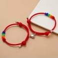 thumbnail image 5 of K-KED Distance Magnet Couple Bracelet Heart Magnetic Fashion Bangles LGBT Delicate Jewelry -Red, 5 of 9