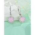 thumbnail image 5 of VESITIM Pink Opal Dangle Drop Earrings Women Sterling Silver Opal Jewelry Heart Shaped Birthstone Leverback Earring as Gift, 5 of 7